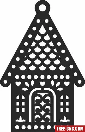 Ornament christmas house clipart - Free dxf files ready to cut Ornament christmas house clipart - Free dxf files ready to cut