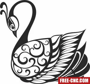 Swan wall art - Free dxf for laser cutting and plasma