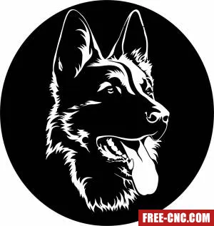 German shepherd clipart - Free dxf files ready to cut