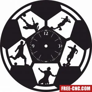 Soccer wall clock footbal - free dxf download