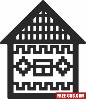 Christmas house clipart - Download free dxf for cnc plasma cutting