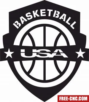 Usa basketball logo - free dxf download