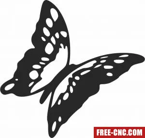 Butterfly clipart floral - Free dxf for laser cutting and plasma