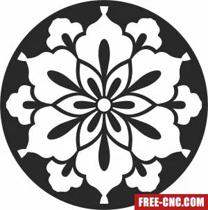 Flowers mandala wall arts - Free dxf files ready to cut