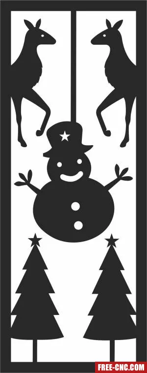 Christmas snowman deer wall decor - Free dxf files ready to cut