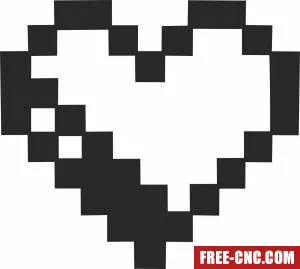 Heart pixels - Free dxf download