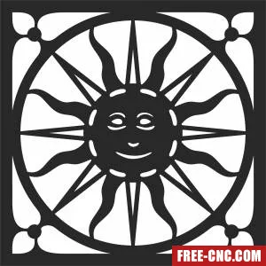 Sun pattern wall design - Free dxf for laser cutting and plasma