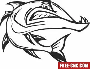 Barracudas clipart fish - Free dxf download