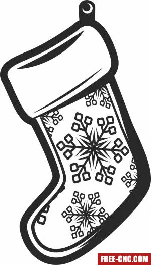 Christmas sock clipart - Download free dxf for cnc plasma cutting