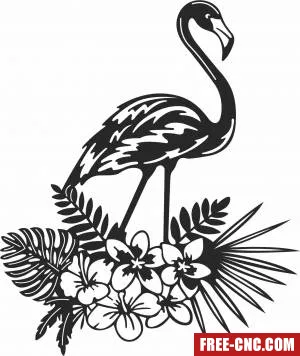 Floral flamingo flower - Free dxf files ready to cut