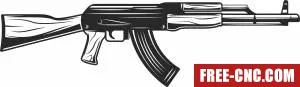 Ak47 assault clipart - Free dxf for laser cutting and plasma