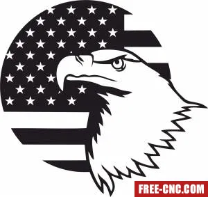 Usa eagle with flag - Free dxf download