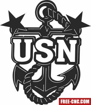 Usn anchor wall sign - Download free dxf for cnc plasma cutting