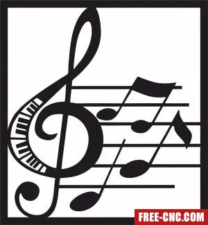 Music notes wall decor - Download free dxf for cnc plasma cutting