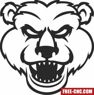 Angry bear wall sign - Free dxf files ready to cut