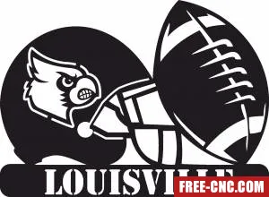 Louisville cardinals football nfl helmet logo - free dxf download