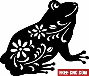 Flower frog art - Free dxf for laser cutting and plasma