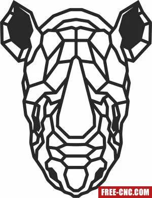 Rhino polygonal wall art - Free dxf download