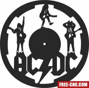 Acdc wall clock vinyl record - Download free dxf for cnc plasma cutting