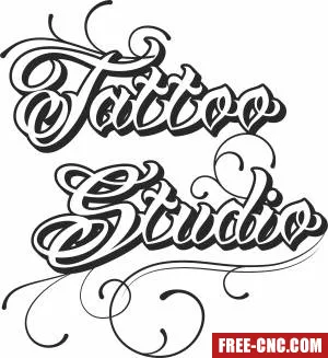 Tatoo studio logo - Free dxf download