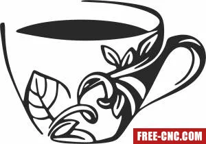 Coffee floral cup - Download free dxf for cnc plasma cutting