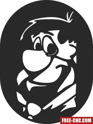 Fred flintstone clipart - Free dxf download