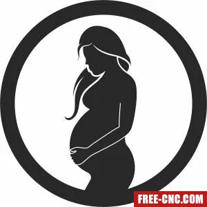 Pregnant woman silhouette - Free dxf files ready to cut