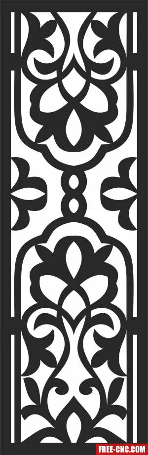 Door decorative pattern wall screen - Free dxf for laser cutting and plasma