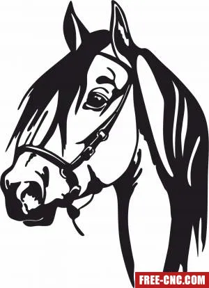 Horse face scene clipart - Free dxf for laser cutting and plasma