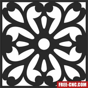 Pattern wall decor screen floral - Free dxf download