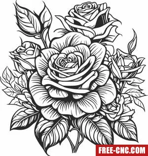 Rose flower art - Download free dxf for cnc plasma cutting