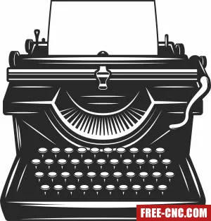 Retro typewriter clipart - Download free dxf for cnc plasma cutting