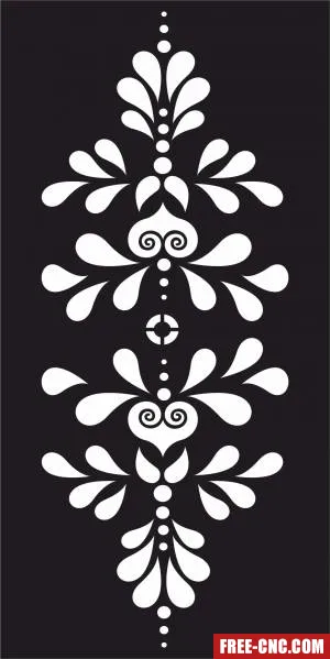 Decorative panel floral screen pattern partition - free dxf download