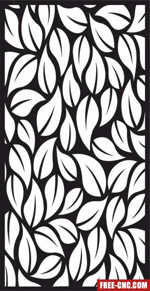 Tree leaves decorative wall screen door partition panel pattern - Free dxf files ready to cut