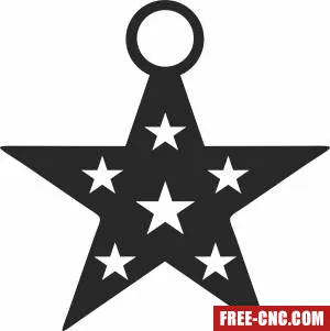 Star ornament christmas tree decoration - Download free dxf for cnc plasma cutting