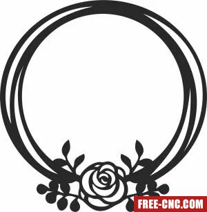 Floral wreath wall art - Download free dxf for cnc plasma cutting