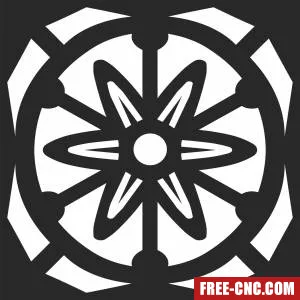 Decorative pattern square wall panel - Free dxf for laser cutting and plasma