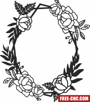 Floral frame border - Free dxf download