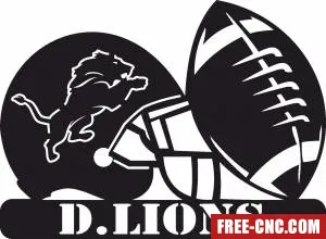 Detroit lions nfl helmet logo - free dxf download