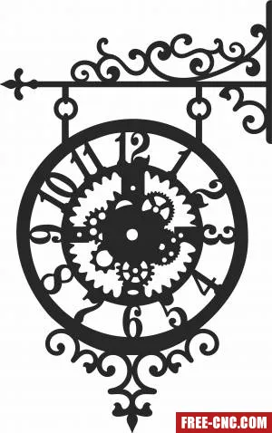 Vintage wall clock vinyl record - Free dxf for laser cutting and plasma