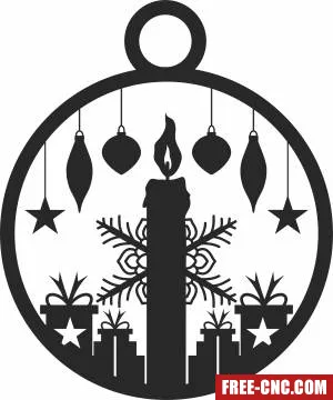 Christmas decoration candle ornament - Download free dxf for cnc plasma cutting