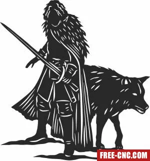 Game of thrones jon snow clipart - Free dxf for laser cutting and plasma