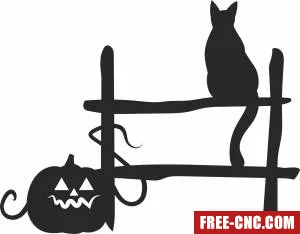 Spooky cat pumpkin fence - Free dxf for laser cutting and plasma