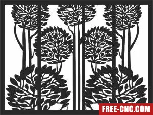 Decorative wall tree panels - Free dxf for laser cutting and plasma