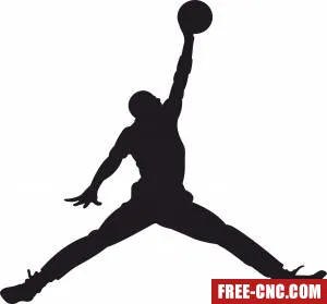 Wall decal michael jordan basketball - Download free dxf for cnc plasma cutting