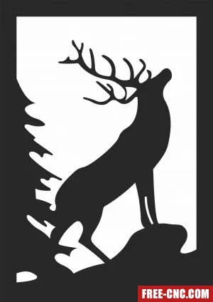 Elk scene wall decor - Free dxf download