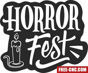 Horror fest halloween clipart - Download free dxf for cnc plasma cutting