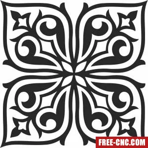 Floral pattern wall art - Free dxf download Floral pattern wall art - Free dxf download