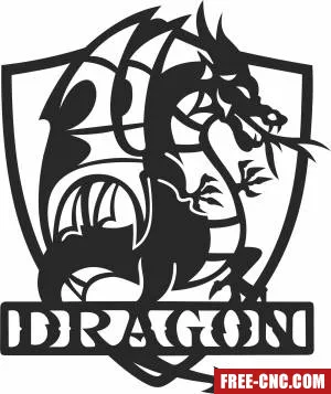 Dragon wall clipart - Free dxf for laser cutting and plasma