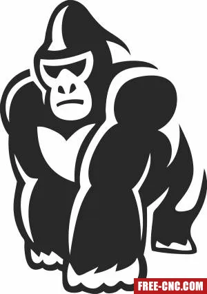 Gorilla clipart - Download free dxf for cnc plasma cutting